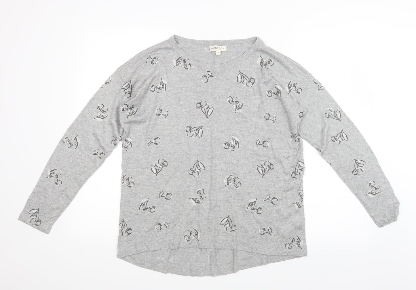 Womens UK Size M Monsoon Grey Basic T-Shirt