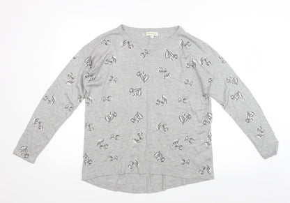 Womens UK Size M Monsoon Grey Basic T-Shirt