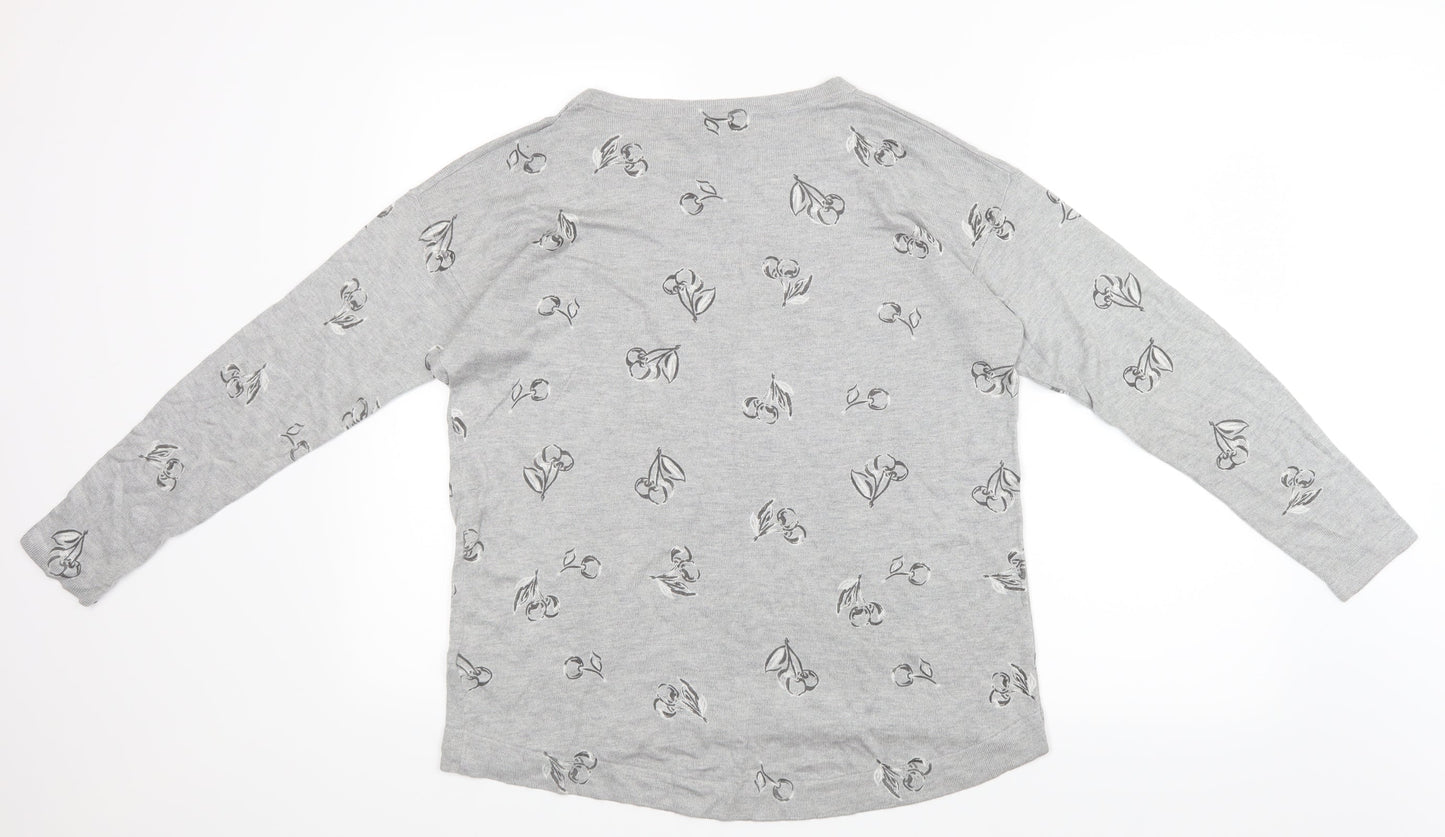 Womens UK Size M Monsoon Grey Basic T-Shirt
