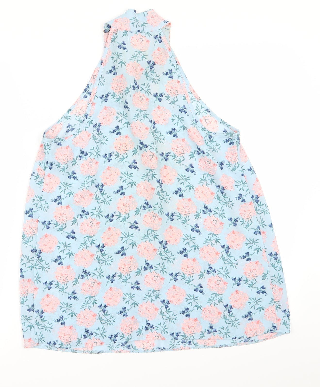 TU Womens Blue Floral  Basic Tank Size 10