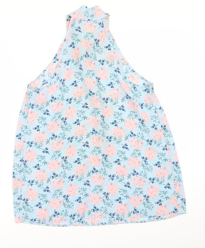 TU Womens Blue Floral  Basic Tank Size 10