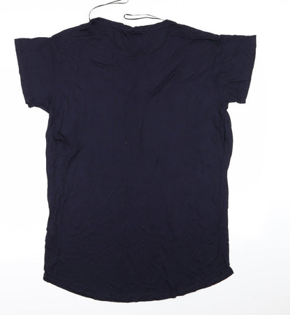Womens UK Size M H&M Blue Basic T-Shirt