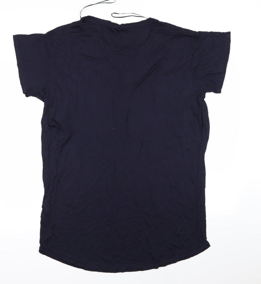 Womens UK Size M H&M Blue Basic T-Shirt
