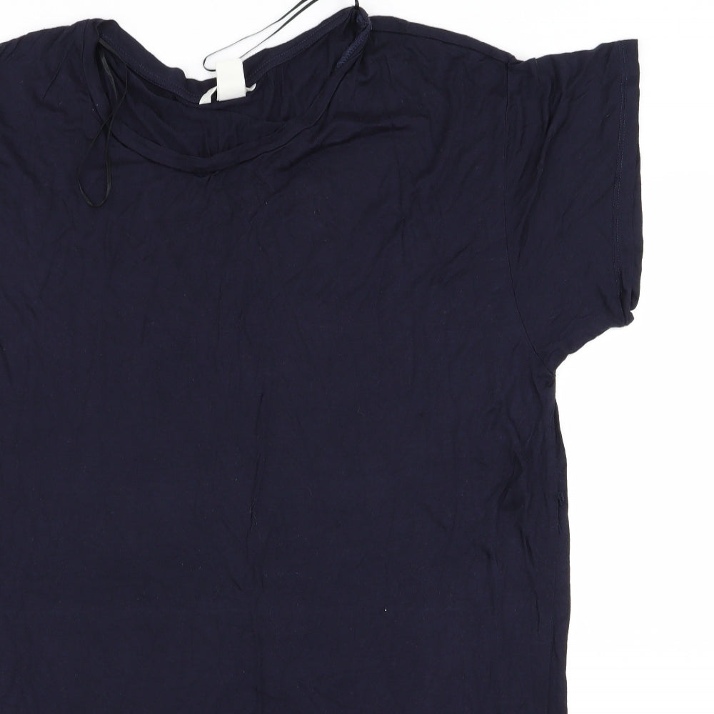 Womens UK Size M H&M Blue Basic T-Shirt
