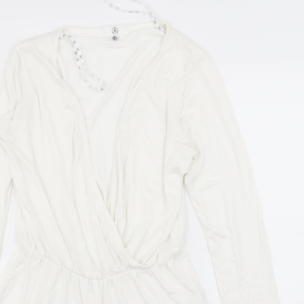 Missguided Womens White   Playsuit One-Piece Size 6