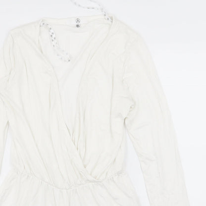 Missguided Womens White   Playsuit One-Piece Size 6