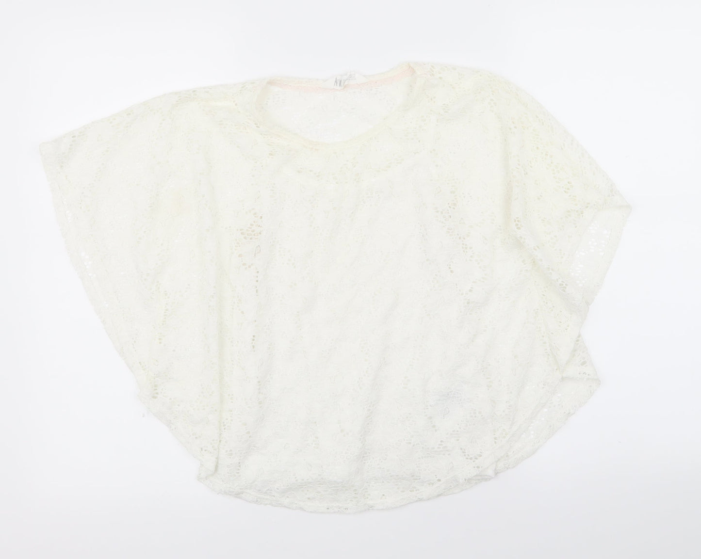 H&M Girls White Floral  Basic T-Shirt Size 10-11 Years
