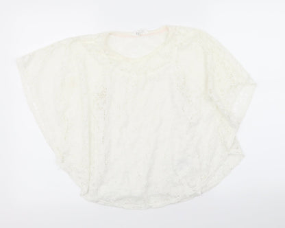 H&M Girls White Floral  Basic T-Shirt Size 10-11 Years