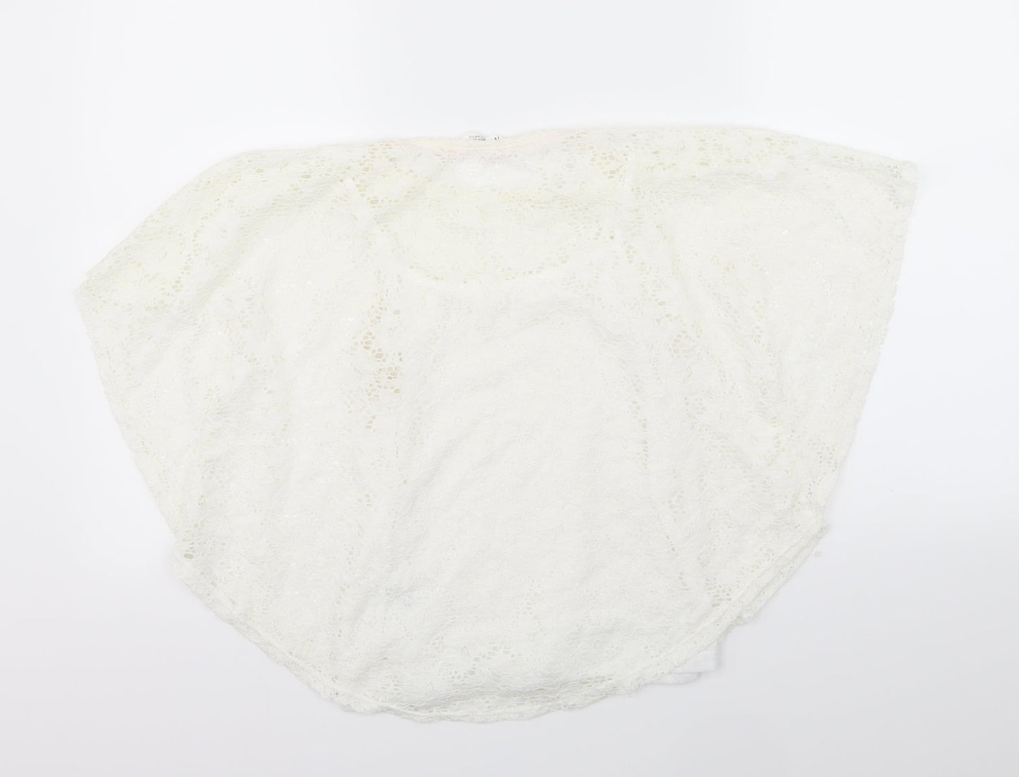 H&M Girls White Floral  Basic T-Shirt Size 10-11 Years