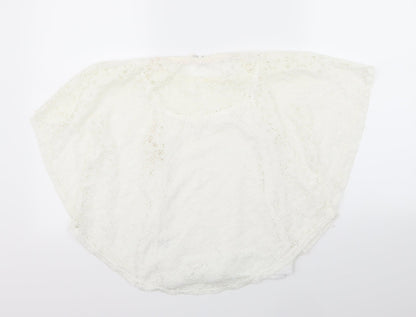 H&M Girls White Floral  Basic T-Shirt Size 10-11 Years