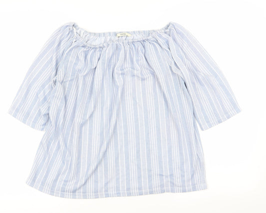 Asda George Womens Blue Striped  Basic T-Shirt Size 12