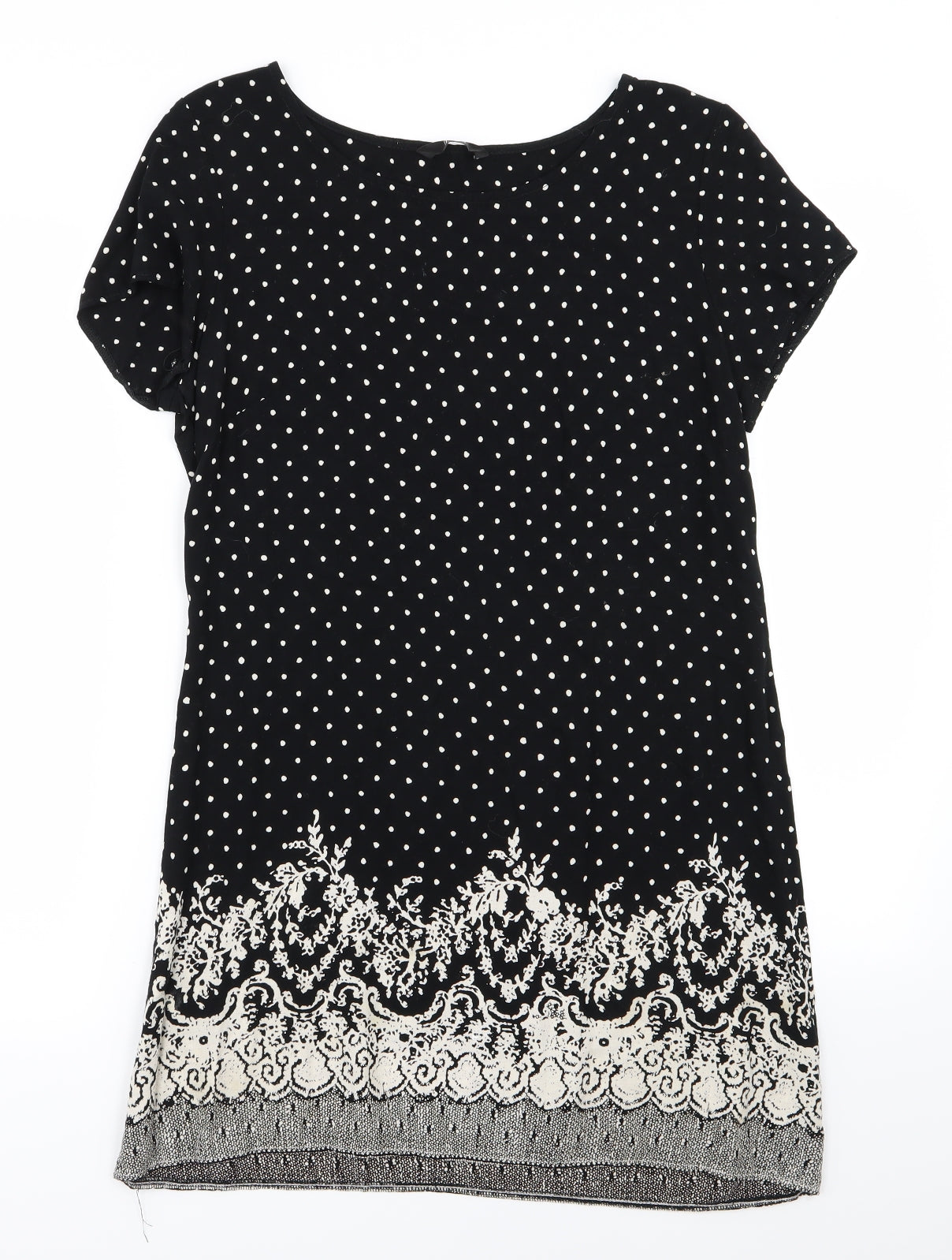 F&F Womens Black Polka Dot  Pencil Dress  Size 12