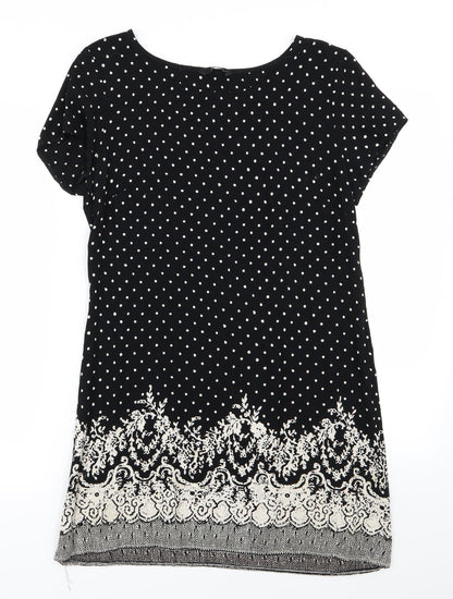 F&F Womens Black Polka Dot  Pencil Dress  Size 12
