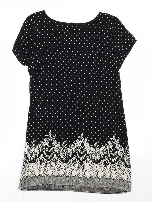 F&F Womens Black Polka Dot  Pencil Dress  Size 12