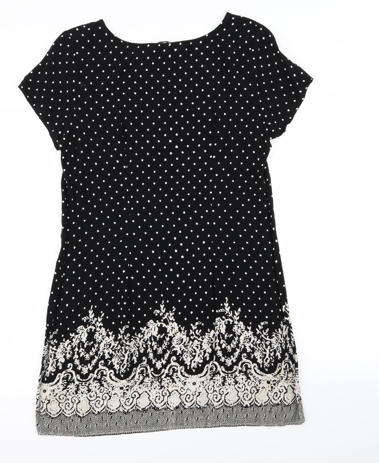 F&F Womens Black Polka Dot  Pencil Dress  Size 12