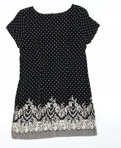 F&F Womens Black Polka Dot  Pencil Dress  Size 12