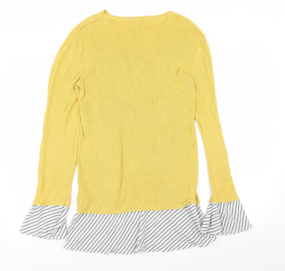 Womens UK Size 10 NEXT Yellow Basic T-Shirt