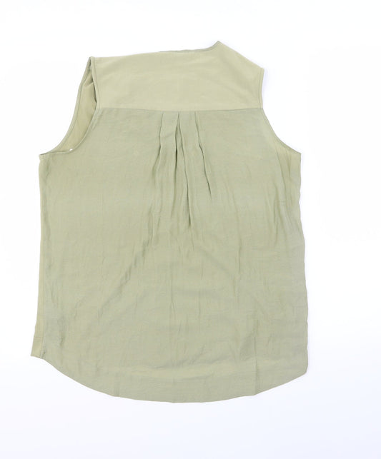 Womens UK Size 10 NEXT Green Basic Button-Up