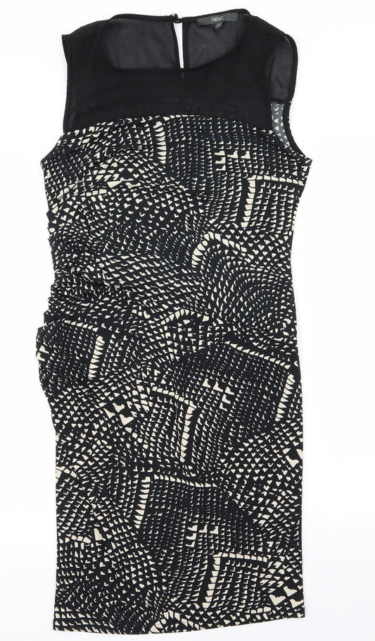 NEXT Womens Black Geometric  A-Line  Size 10