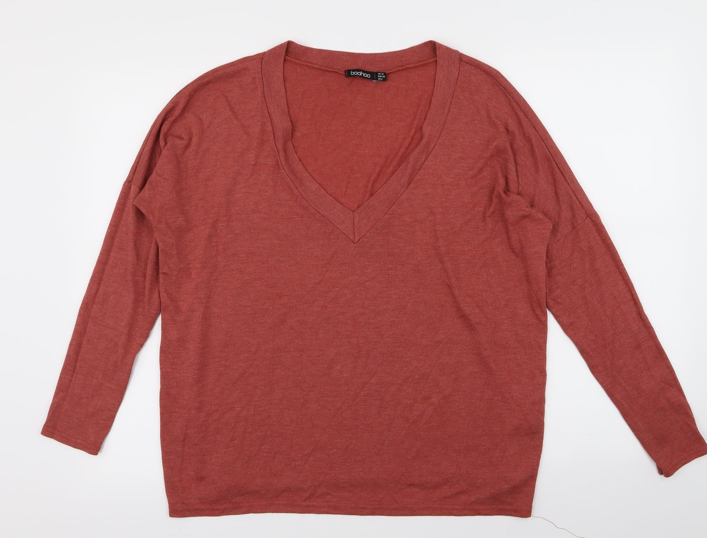 Boohoo Womens Red   Basic T-Shirt Size 10