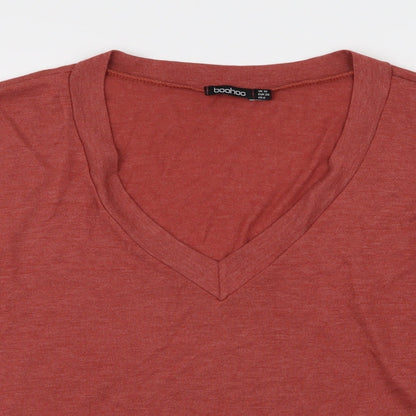 Boohoo Womens Red   Basic T-Shirt Size 10