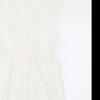 H&M Womens White Floral  Fit & Flare  Size 8