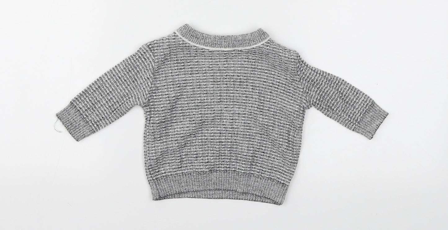 River Island Boys Grey Houndstooth  Pullover Jumper Size 0-3 Months
