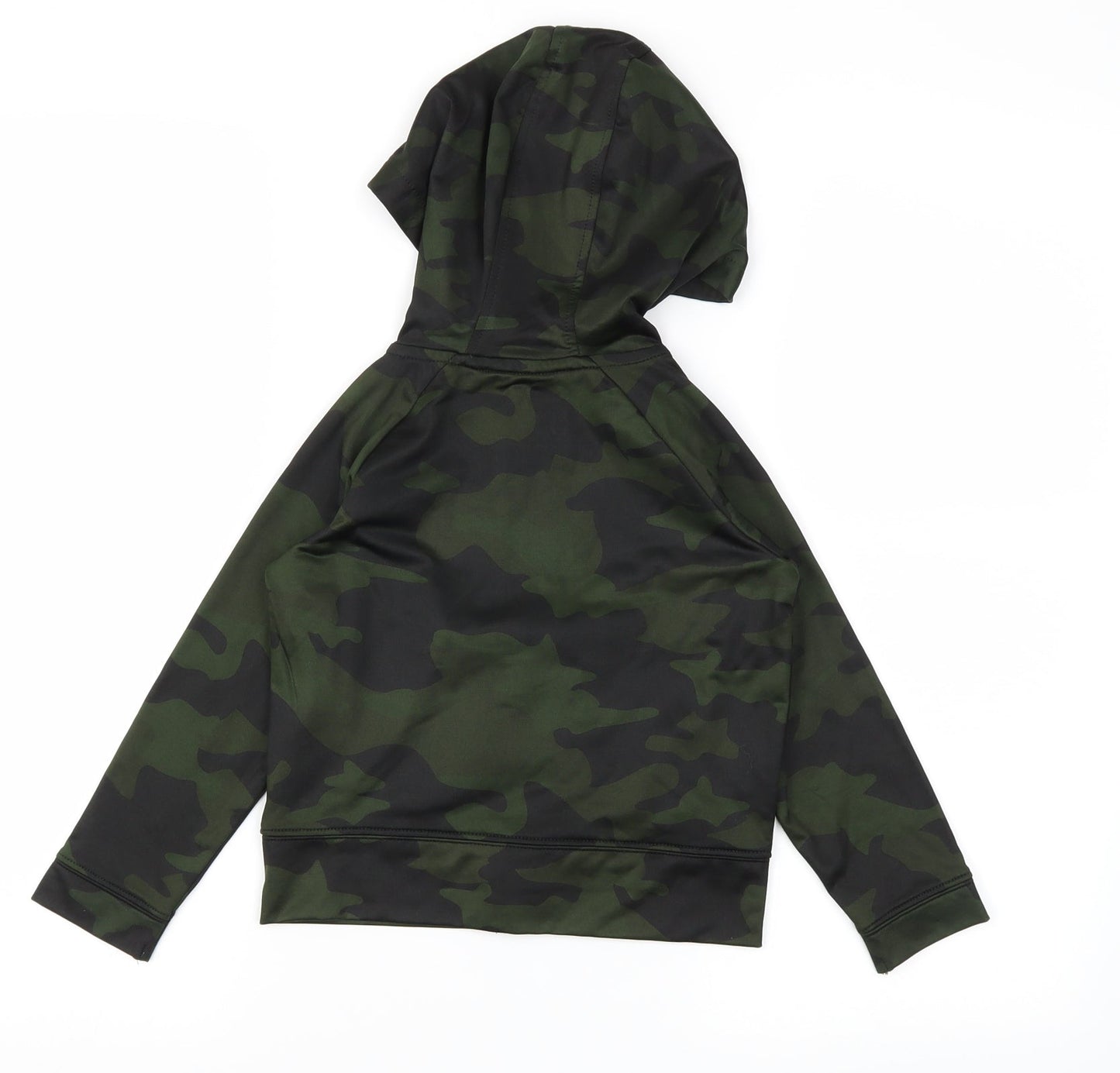 Preworn Boys Green Camouflage  Full Zip Sweatshirt Size 4 Years