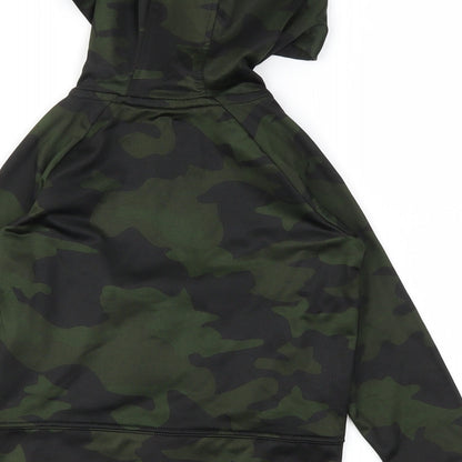 Preworn Boys Green Camouflage  Full Zip Sweatshirt Size 4 Years