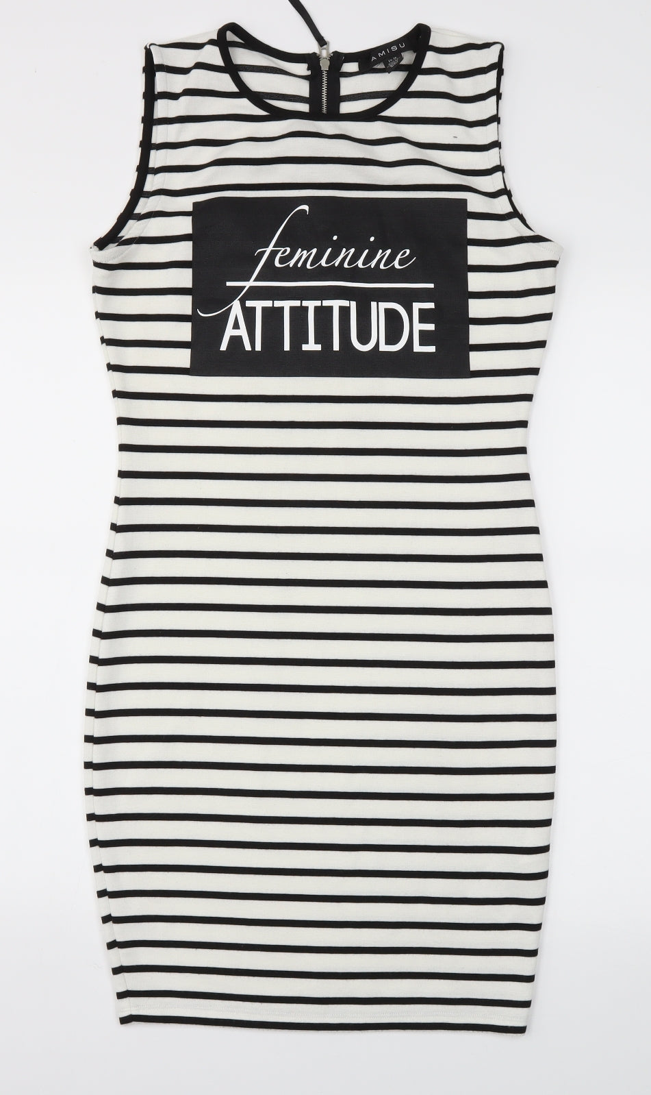 Amisu Womens Silver Striped  A-Line  Size 10