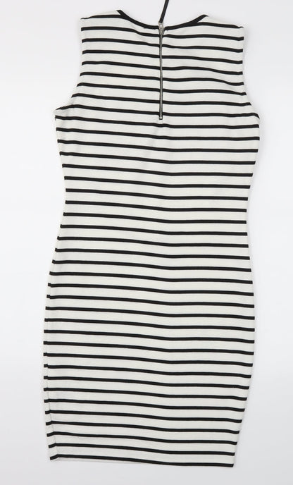 Amisu Womens Silver Striped  A-Line  Size 10