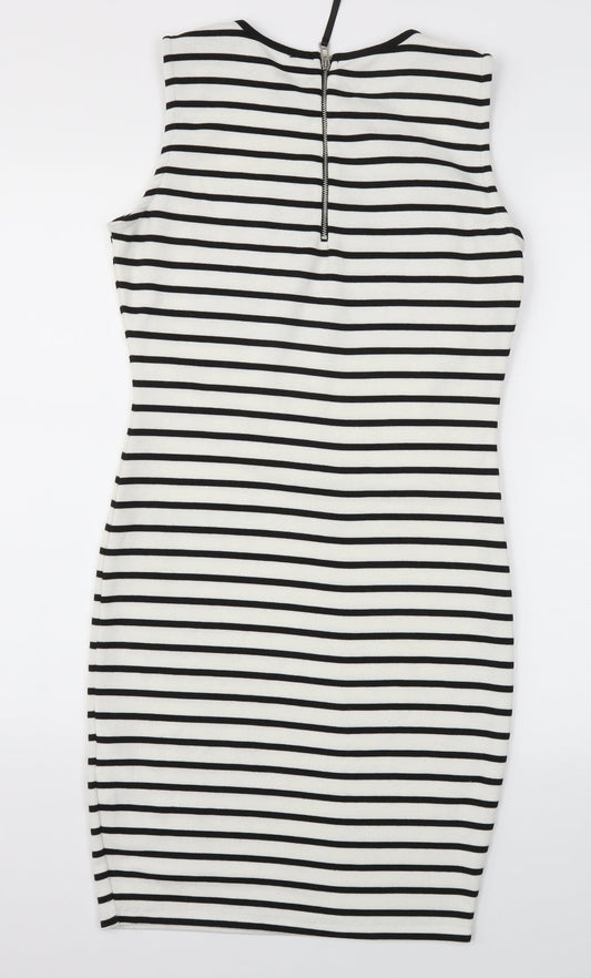 Amisu Womens Silver Striped  A-Line  Size 10