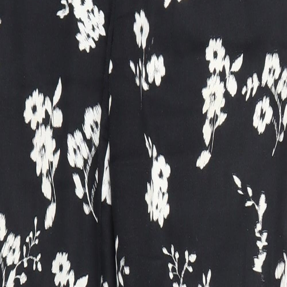 PEAOCKS Womens Black Floral  Sweatpants Trousers Size 8 L29 in
