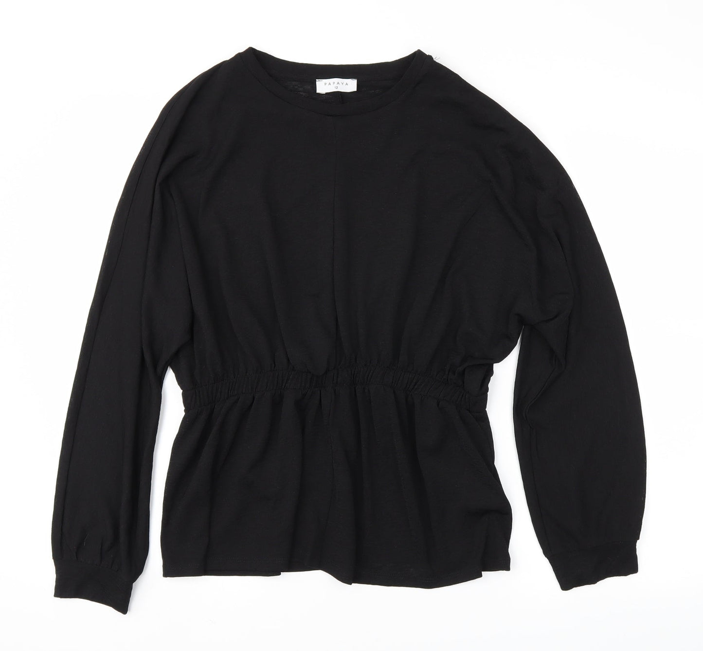 Papaya Womens Black   Basic T-Shirt Size 12