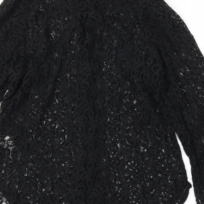 lemon  Womens Black   Basic Button-Up Size XL