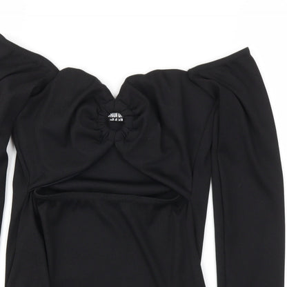 Fashion Union Womens Black   Bodysuit One-Piece Size 10