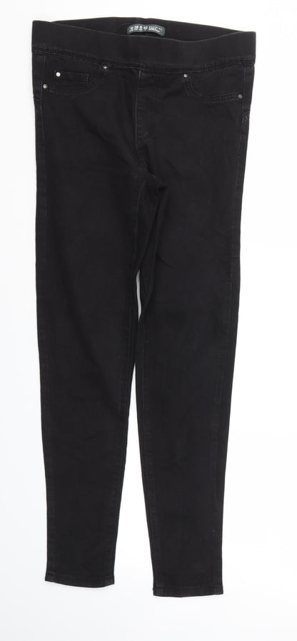 Denim & Co. Womens Black   Jegging Trousers Size 10 L28 in - Stretch waistband