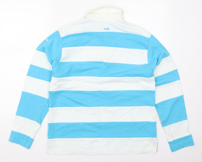Gil Elements Womens Blue Striped  Pullover Sweatshirt Size 12