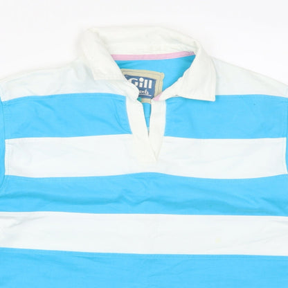 Gil Elements Womens Blue Striped  Pullover Sweatshirt Size 12