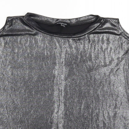 Boohoo Womens Grey   Basic T-Shirt Size 10  - Cold Shoulder