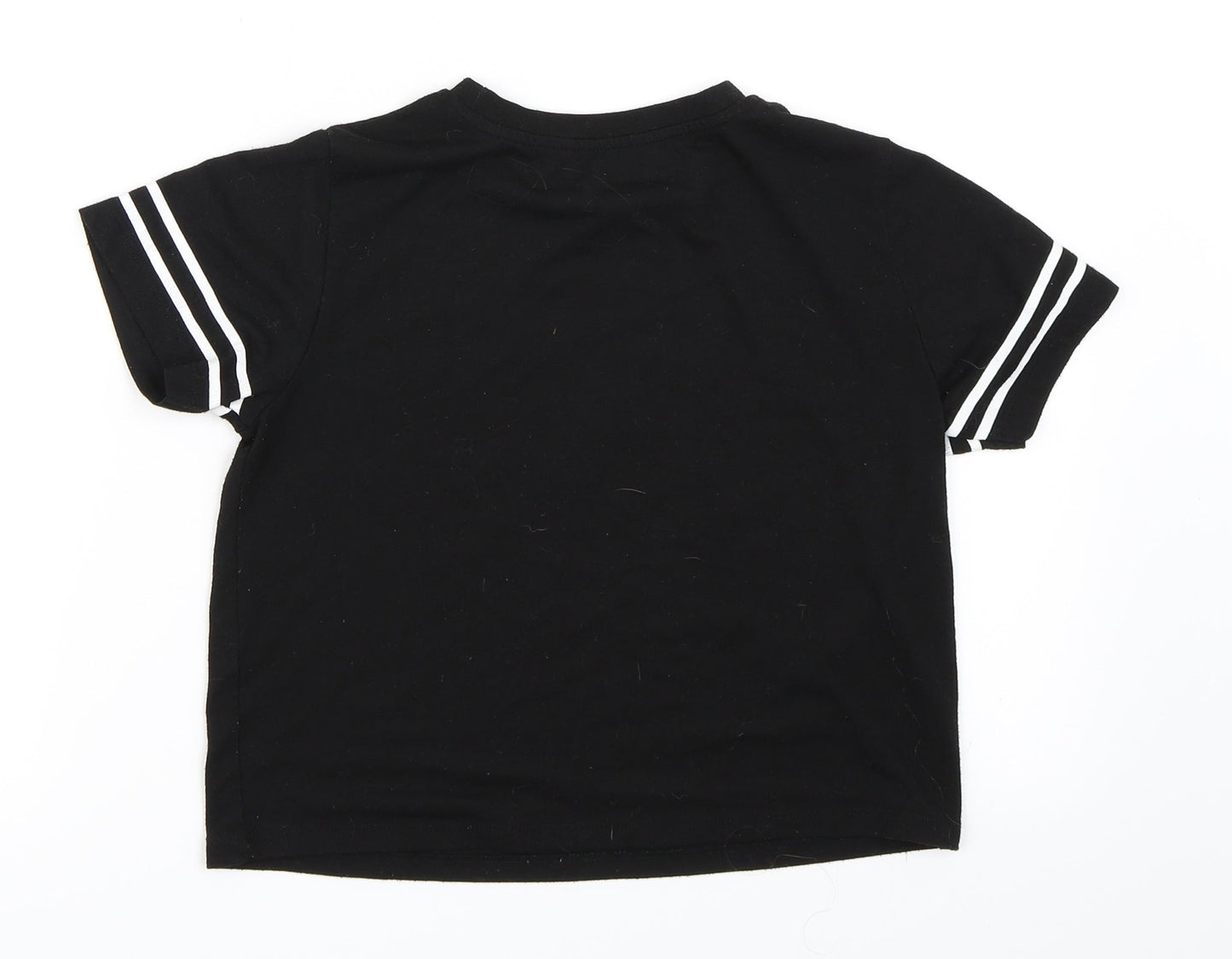 Miss Evie Girls Black   Basic T-Shirt Size 9-10 Years