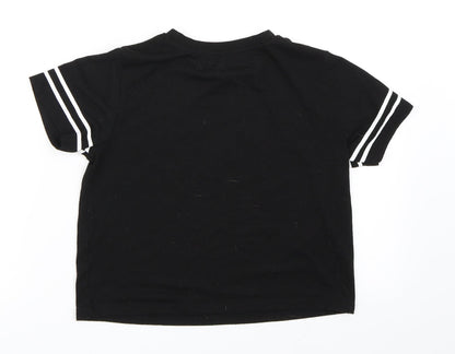 Miss Evie Girls Black   Basic T-Shirt Size 9-10 Years