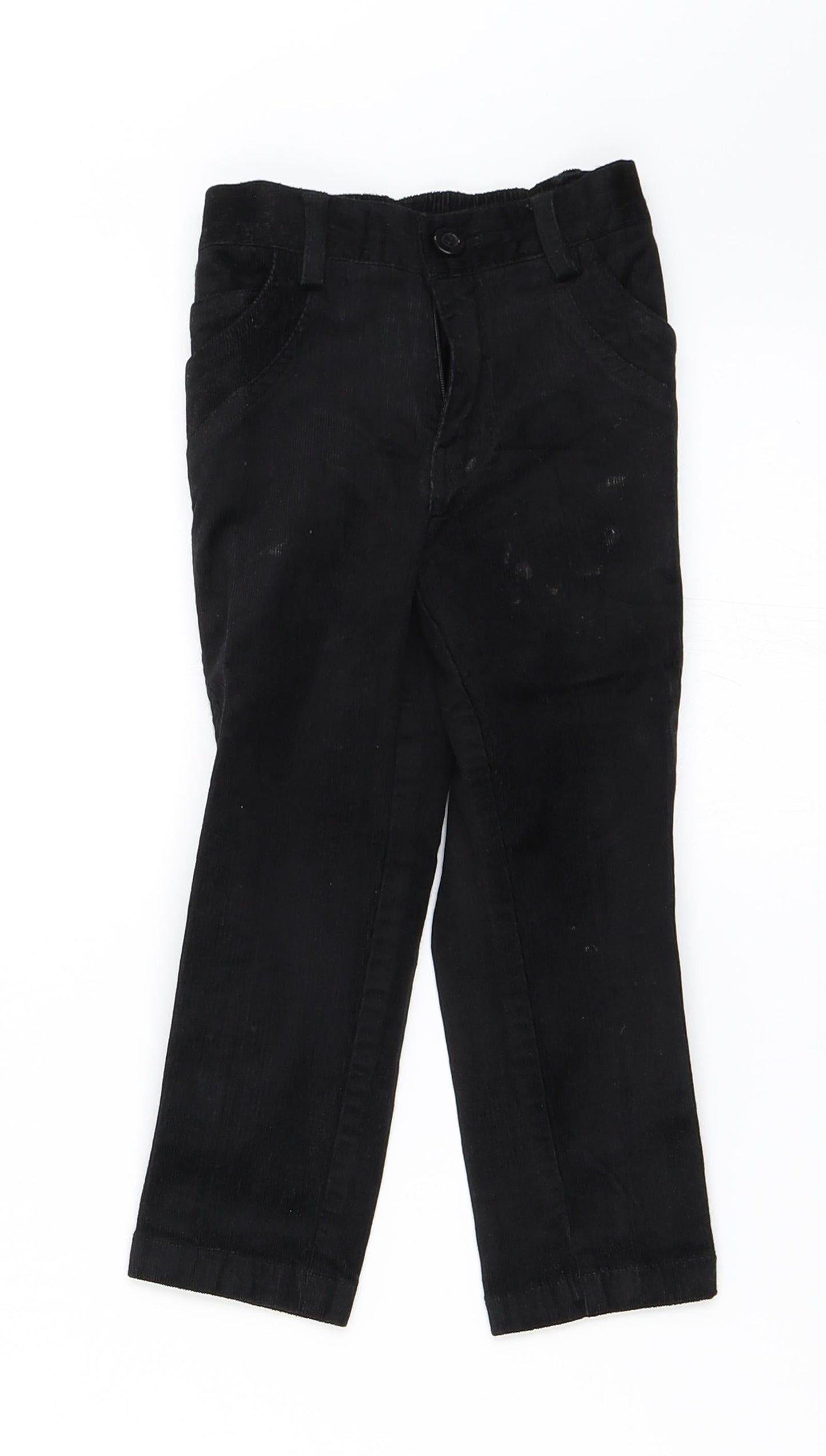Preworn Girls Black  Corduroy Straight Jeans Size 2 Years