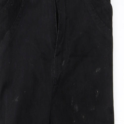 Preworn Girls Black  Corduroy Straight Jeans Size 2 Years