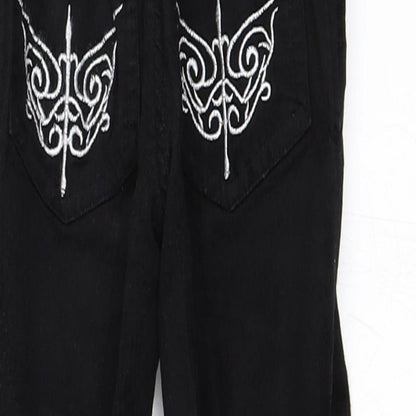 Preworn Girls Black  Corduroy Straight Jeans Size 2 Years