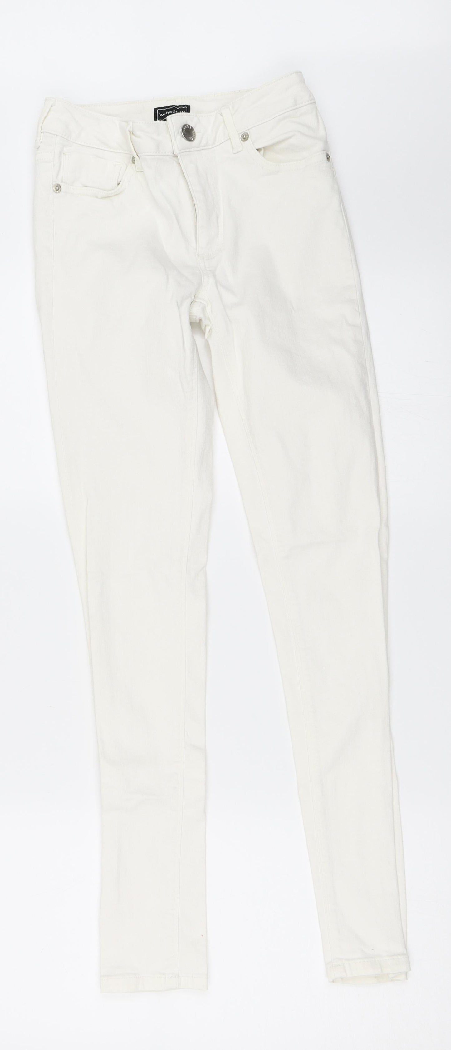 Womens UK Size 6 Warehouse Regular Fit Skinny White Jeans