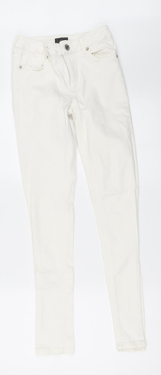 Womens UK Size 6 Warehouse Regular Fit Skinny White Jeans