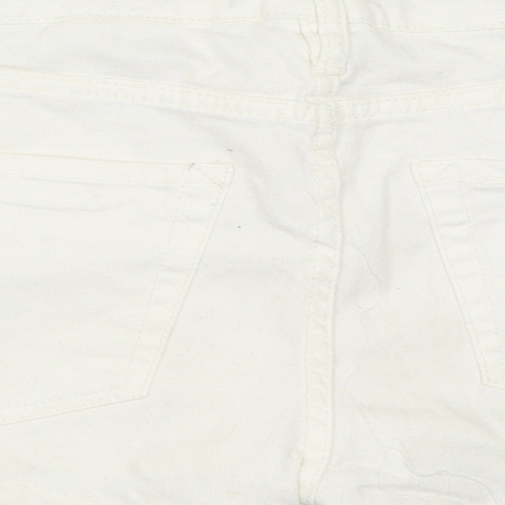 H&M Womens White  Denim Hot Pants Shorts Size 26 in