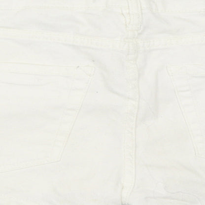 H&M Womens White  Denim Hot Pants Shorts Size 26 in