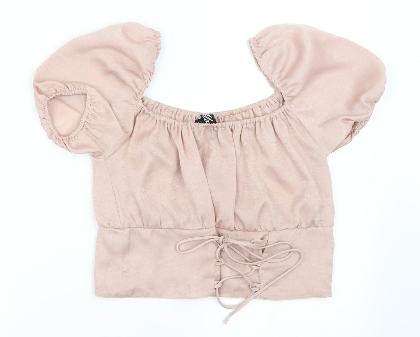 Womens UK Size M Motel Pink Cropped Blouse